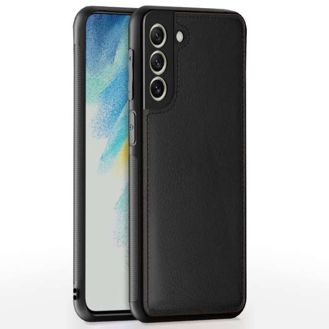 Pikkme Samsung Galaxy S21 FE 5G Back Cover | Flexible Pu Leather | Full Camera Protection | Raised Edges | Super Soft-Touch | Bumper Case for Samsung Galaxy S21 FE 5G (Black)