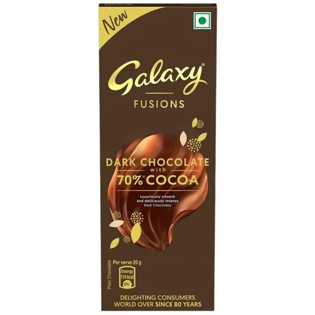 Galaxy Fusions Dark Chocolate Bar - Silky & Smooth, With 70% Cocoa, 56 g