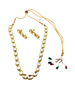 Gold N White Necklace Set Jewellery set