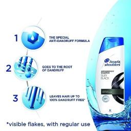 Head & Shoulders , Anti Dandruff Shampoo, Silky Black, 180 ML