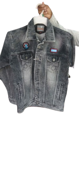 Men Mid Dark Grey Denim Jacket
