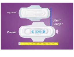 Pro-ease Go Long sanitary pad(XL) 6+6+6+6 sanitary pads for women Sanitary pad Pack of 24)