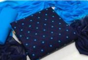 Black and Blue Printed Suit For Women