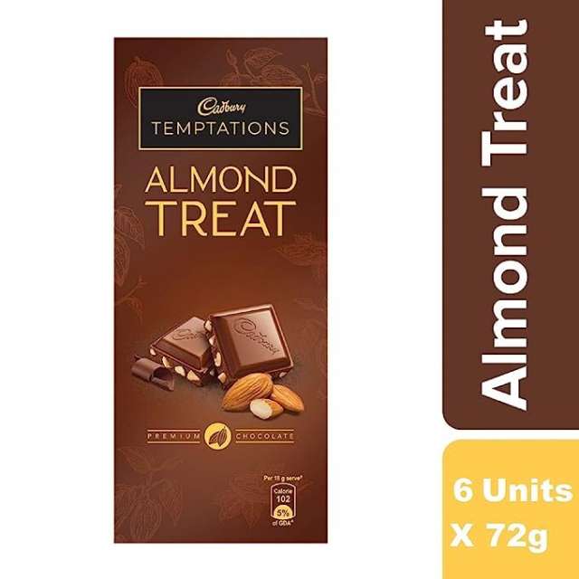 Cadbury Temptations Chocolate Bar - Almond Treat, 72 g