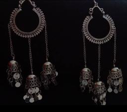 Oxidized Heaven Ghungroo Jhumki Silver Earings Trendy Silver Hoop Chandbali Afghani Bohemian Earring Bollywood Stylish Sterling Silver Jhumki Earring