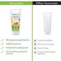 MAMAEARTH ULTRA LIGHT INDIAN SUNSCREEN WITH CARROT SEED & TURMERIC FOR SUN PROTECTION 80g