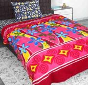 Fancy AC Polo Blanket Red Single Bed Pack of 1 (Bedsheet)