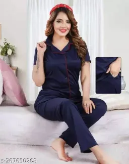 Women Blue Night Suit