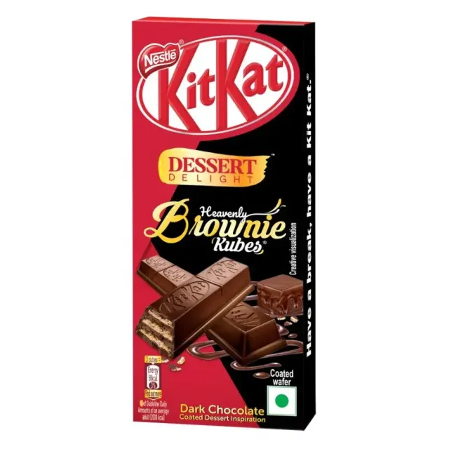 Nestle Kitkat Dessert Delight Heavenly Brownie Kubes - Wafer Coated With Dark Chocolate, 50 g