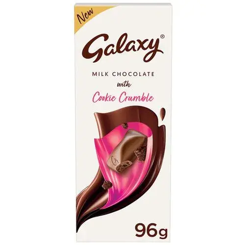 Galaxy Silky Smooth Milk Chocolate With Cookie Crumble, 96 g
