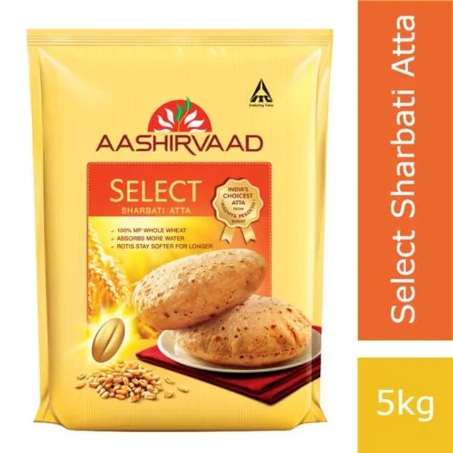 Aashirvaad Select Sharbati Whole Wheat Atta, 5 kg