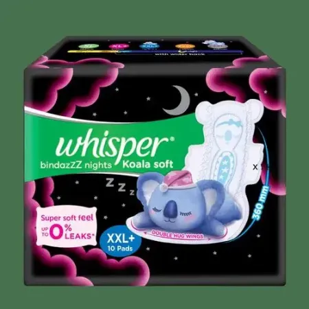 Whisper Bindazzz Nights Koala Soft Sanitary Pads - XXL Plus